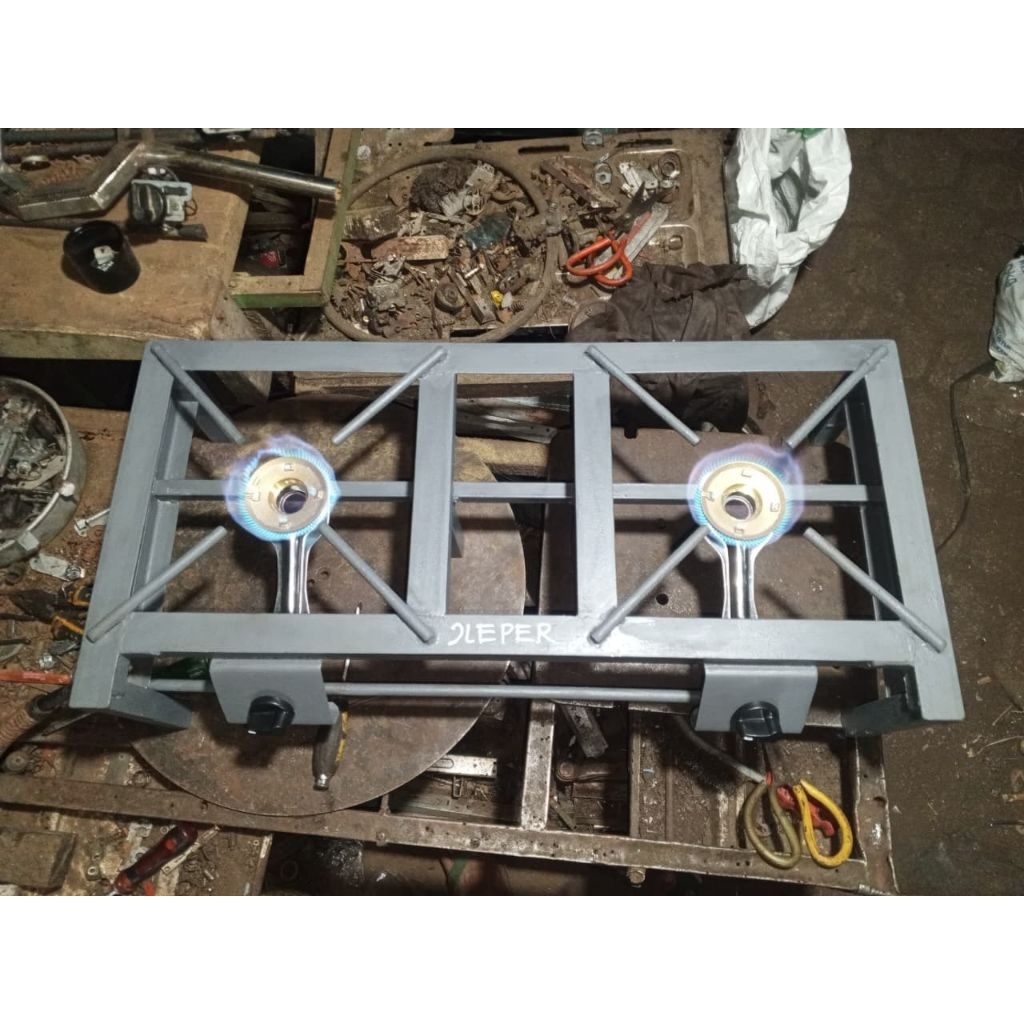 KOMPOR GAS RAKITAN API BESAR 2 TUNGKU STAINLESS