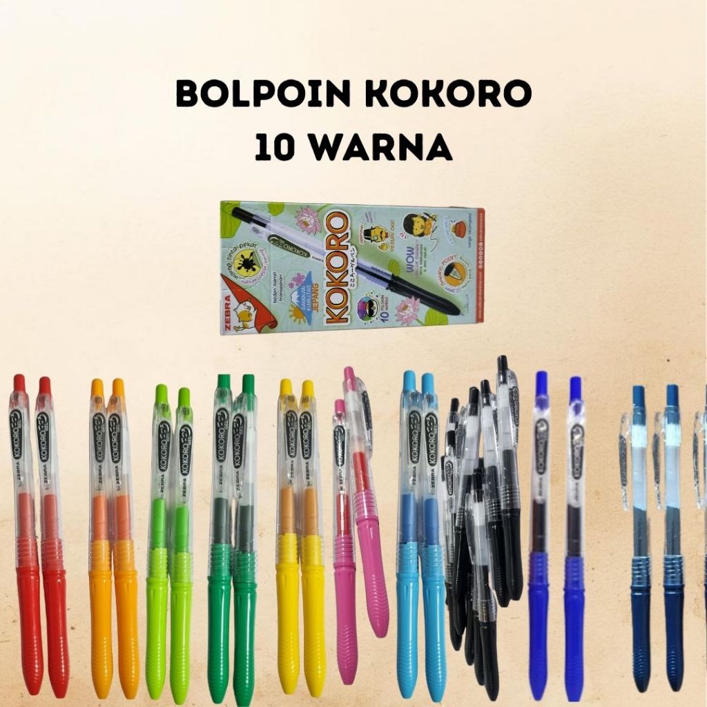 BOLPOIN KOKORO 0.5MM | BOLPOIN GEL CETIT | BOLPOIN GEL WARNA WARNI | BOLPOIN CETIT GEL WARNA | PULPE