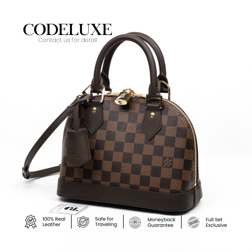 [CODELUXE] Alma BB Bag Damier Ebene Coated Canvas Damier Ebene GHW