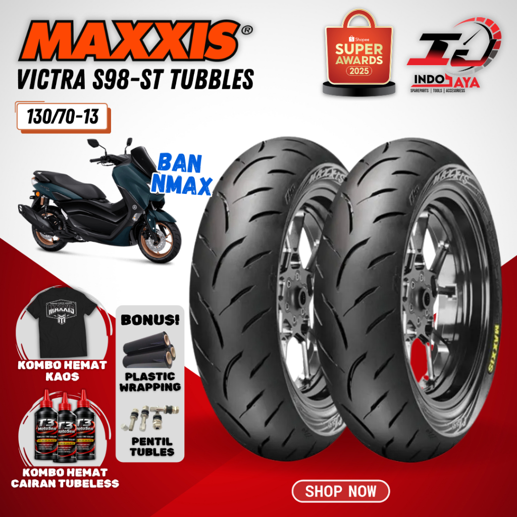 [BAYAR DI TEMPAT] MAXXIS VICTRA 130 / 70 - 13 / BAN MAXXIS 130/70-13 / 130-70-13 TUBELESS BAN LUAR /