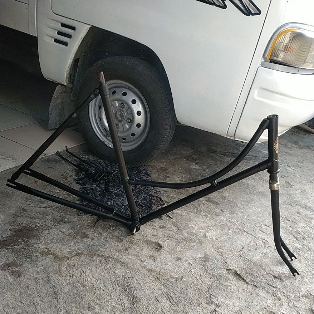 frame fork sepeda onthel tua phillips merah putih