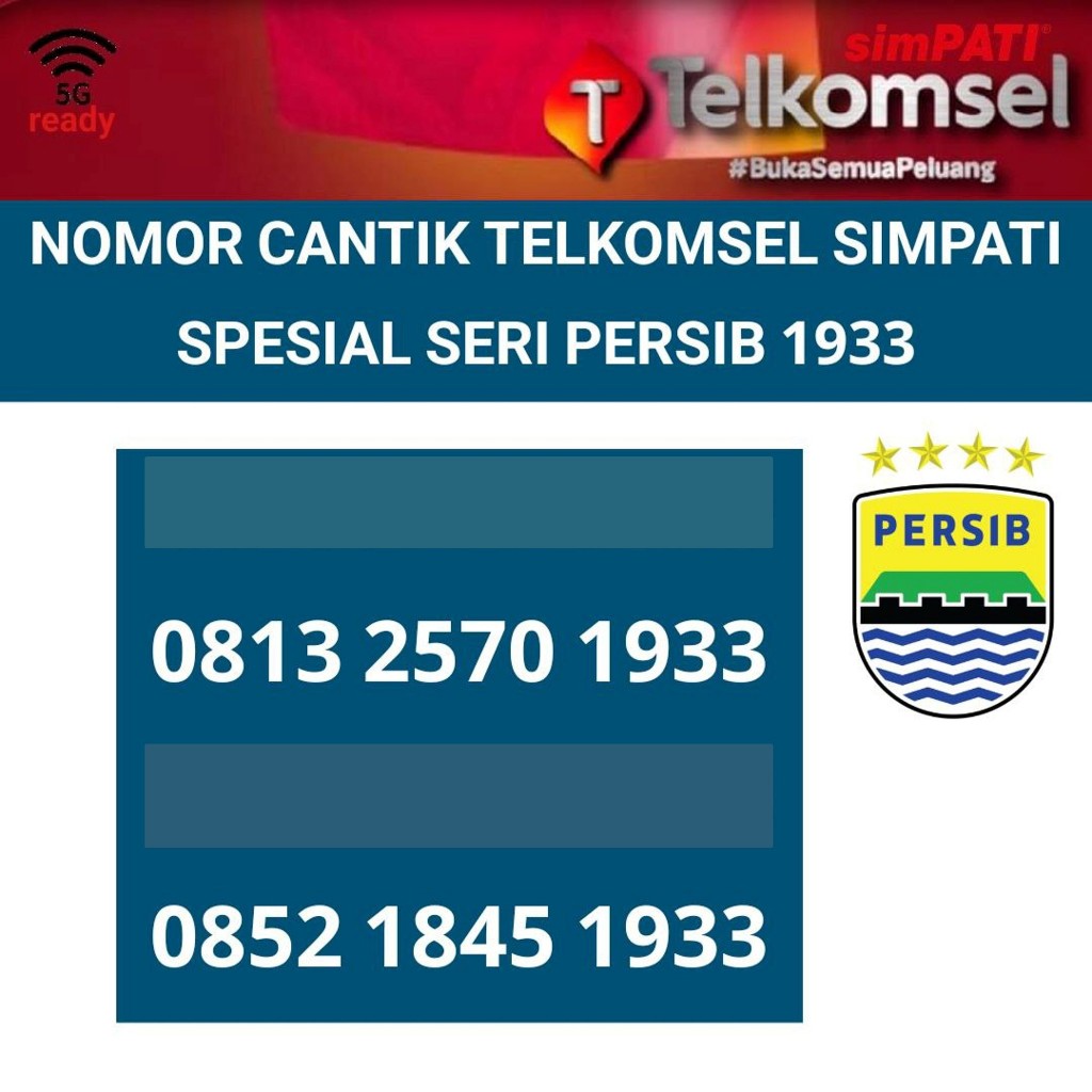 nomor cantik 1933 persib telkomsel simpati nomer kartu perdana