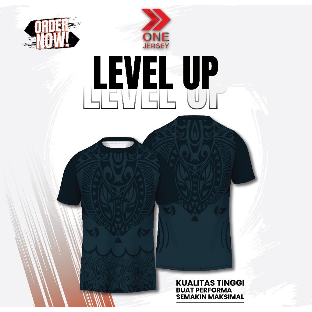 Jersey Printing Batik Emerald Tua Premium - Kaos Olahraga Hijau Botol Etnik Full Print Atasan Badmin