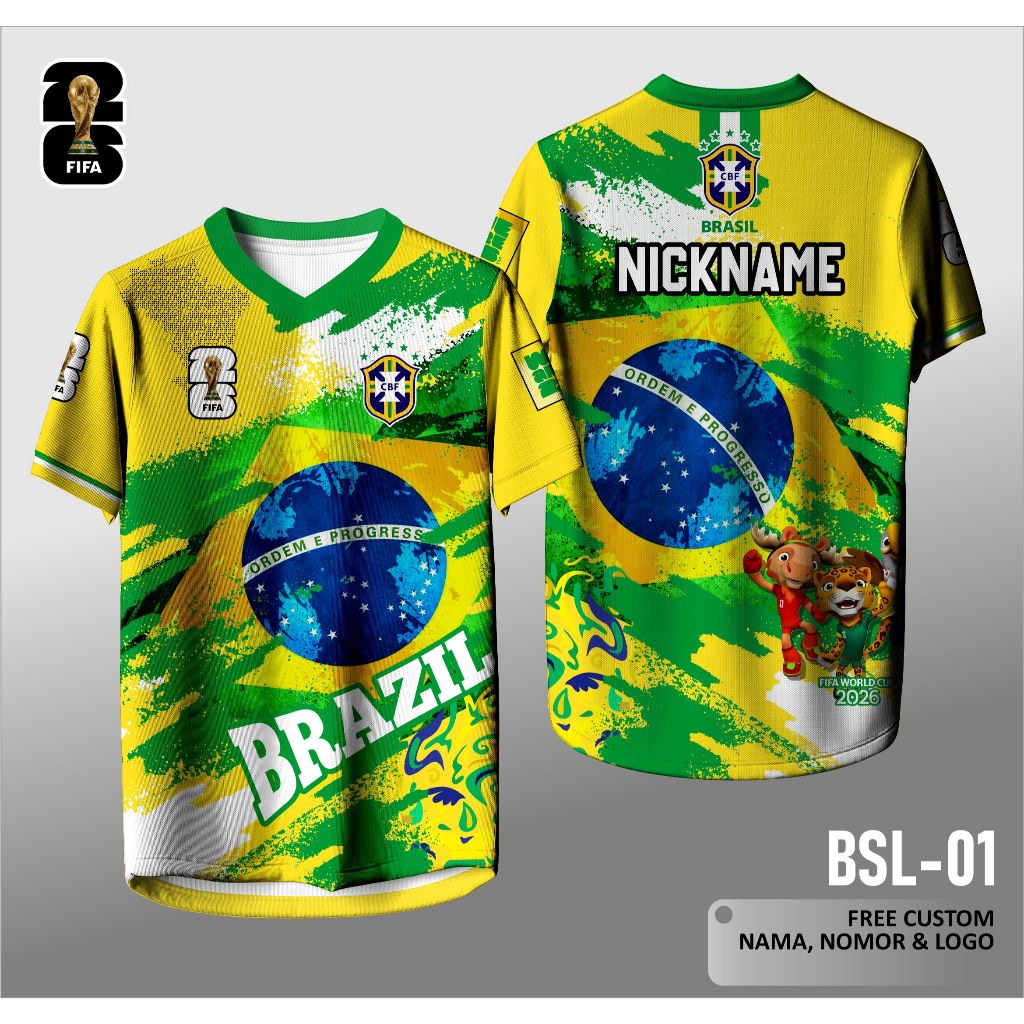 jersey kaos brasil piala dunia 2026 kaos piala dunia lengan pendek