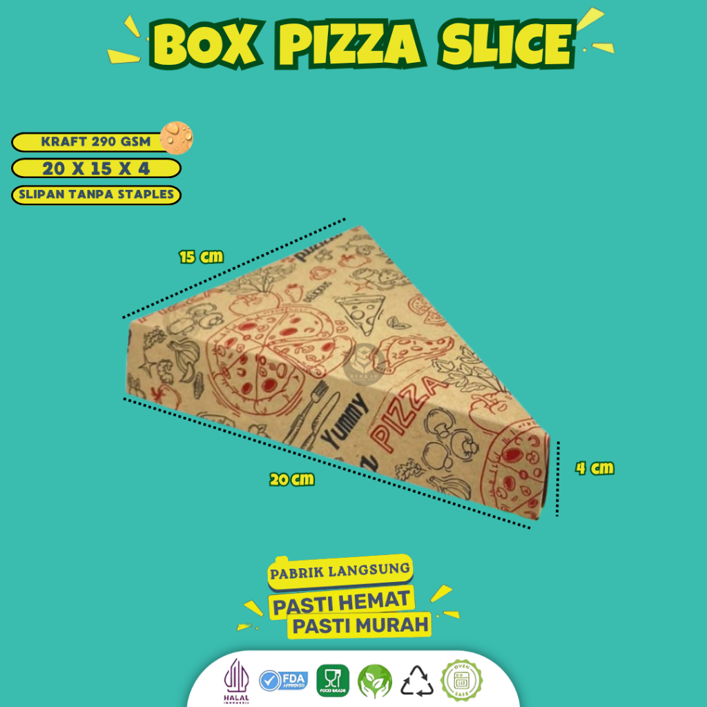 Box Pizza Slice Dus Decreps Dus Pizza Segitiga (PS1K2Z1-20X15X4)