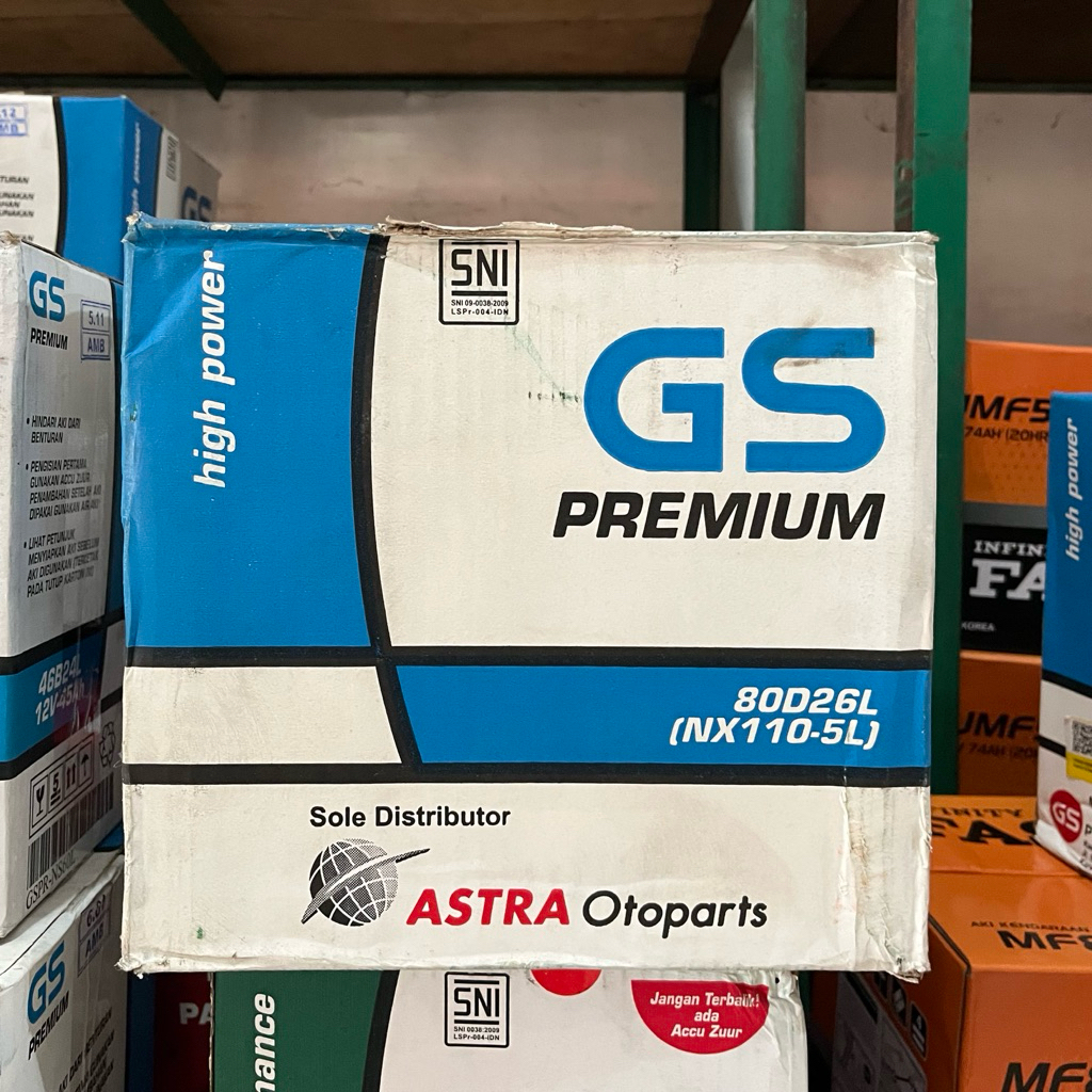 Aki Premium GS Astra 80D26L | Aki Basah Untuk Mobil Toyota Fortuner, Innova Diesel