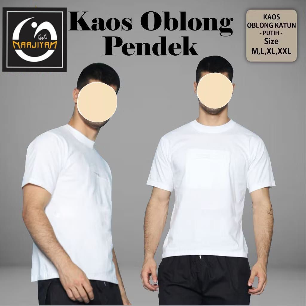 KAOS OBLONG HAJI UMROH LENGAN PENDEK KAOS POLOS PUTIH HAJI UMROH PERLENGKAPAN SHOLAT PRIA MUSLIM