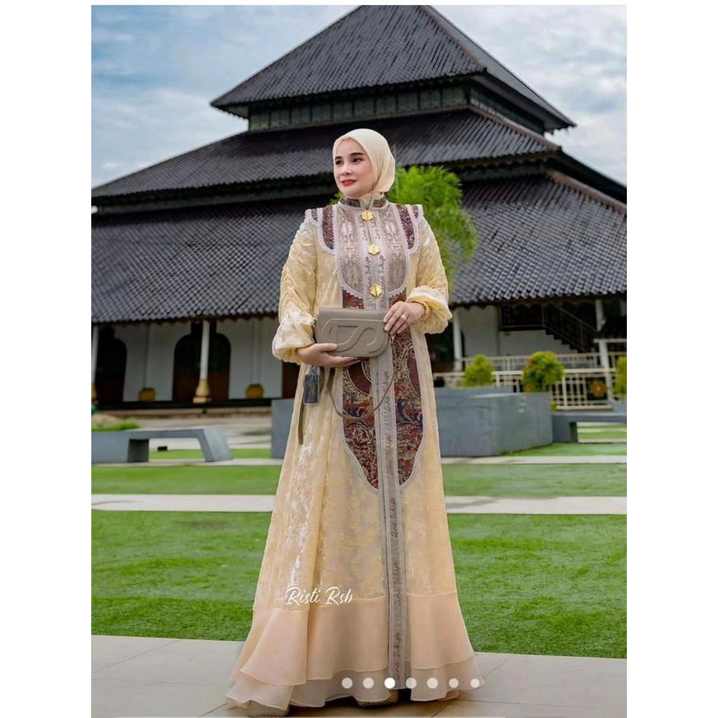 Gamis eles premium glamour eles lina sukijo syari set premium