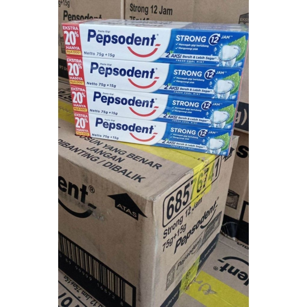 1 KARTON / 72 PCS PEPSODENT STRONG 75GR + 15GR