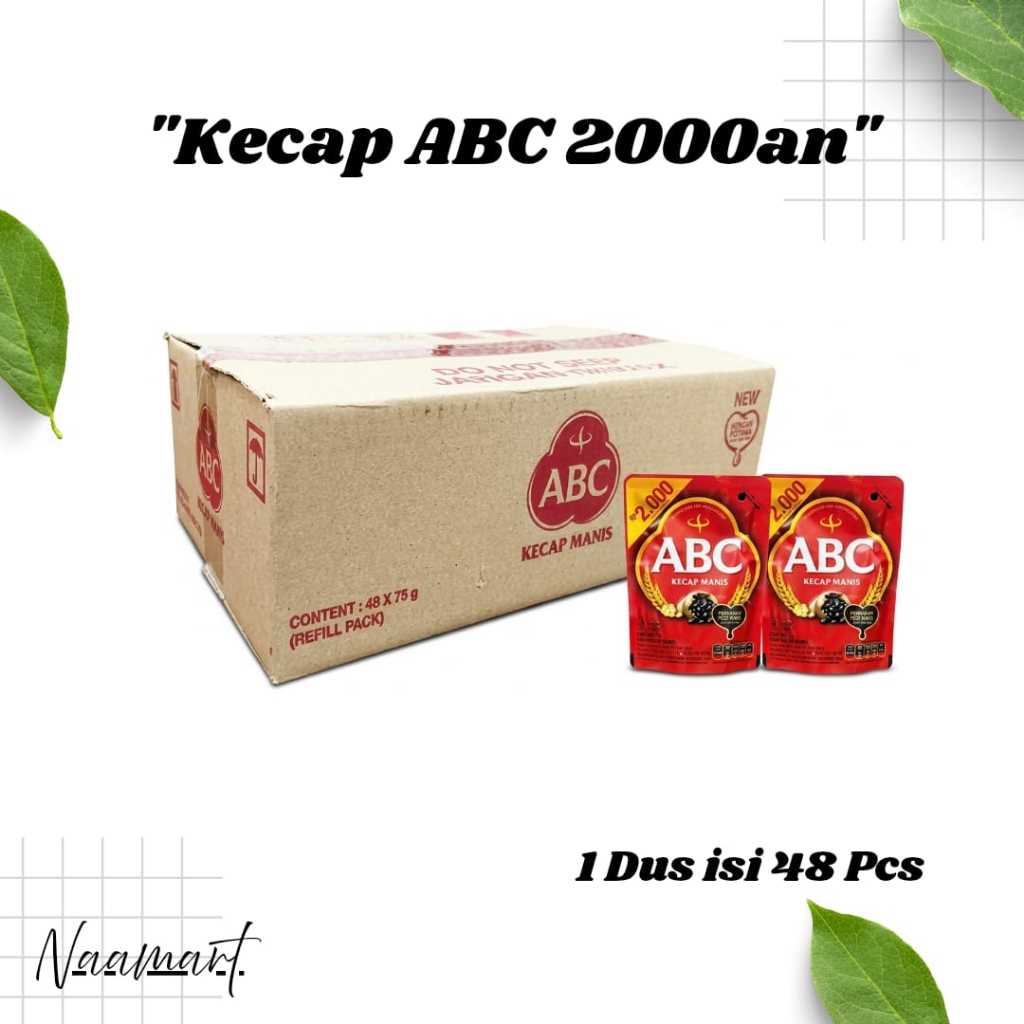 (SIAP KIRIM) 1 KARTON KECAP ABC 2000an ISI 48 Pcs - Hitam, Manis, Tanpa Pengawet, Rasa Alami