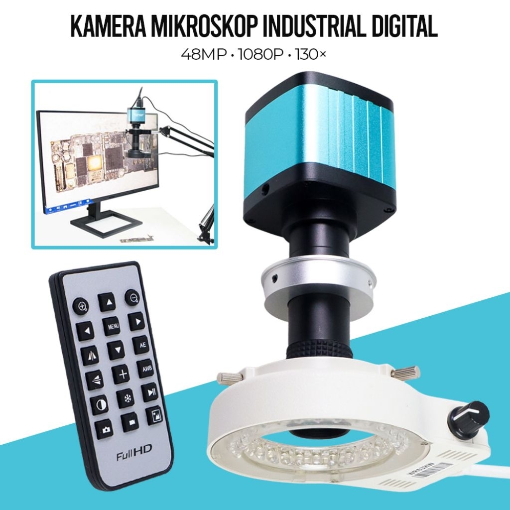 COOZY Kamera Mikroskop Industrial Digital 48Mp 1080P 130X