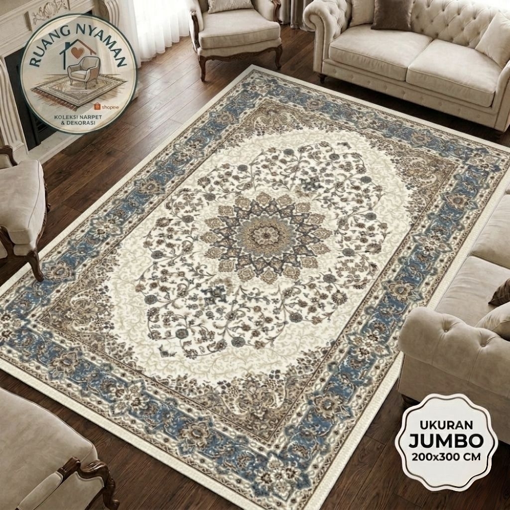 Karpet Lantai Jumbo Murah Elegan Ukuran 200x300 cm Karpet Ruang Tamu Besar