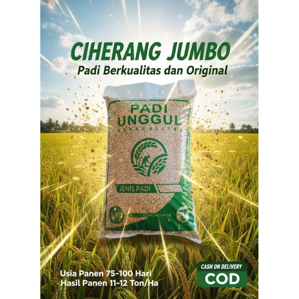 Bibit padi benih padi Ciherang jumbo super premium kemasan 5kg