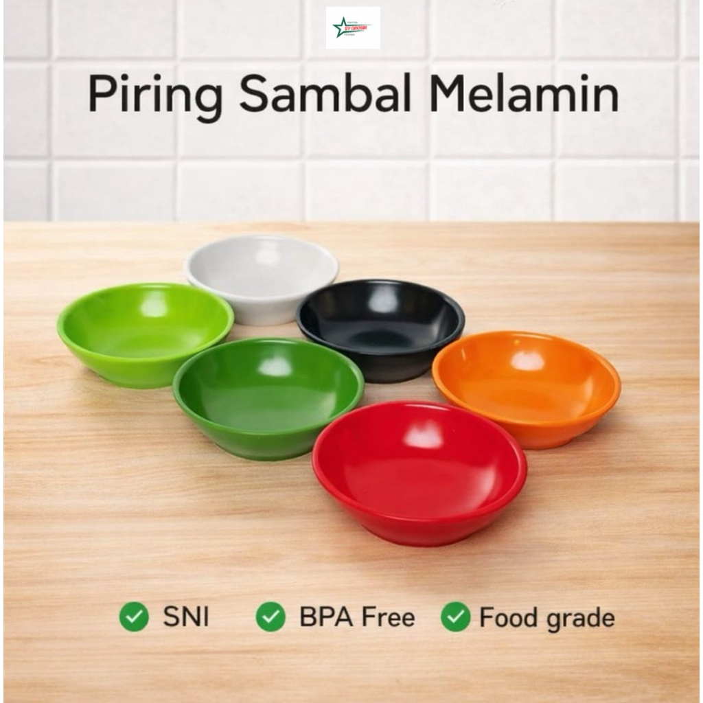 1 Lusin Piring Sambal Kecil - Tempat Sambal Melamin - Piring Saos - Piring Kecil Lusinan - Piring Sa
