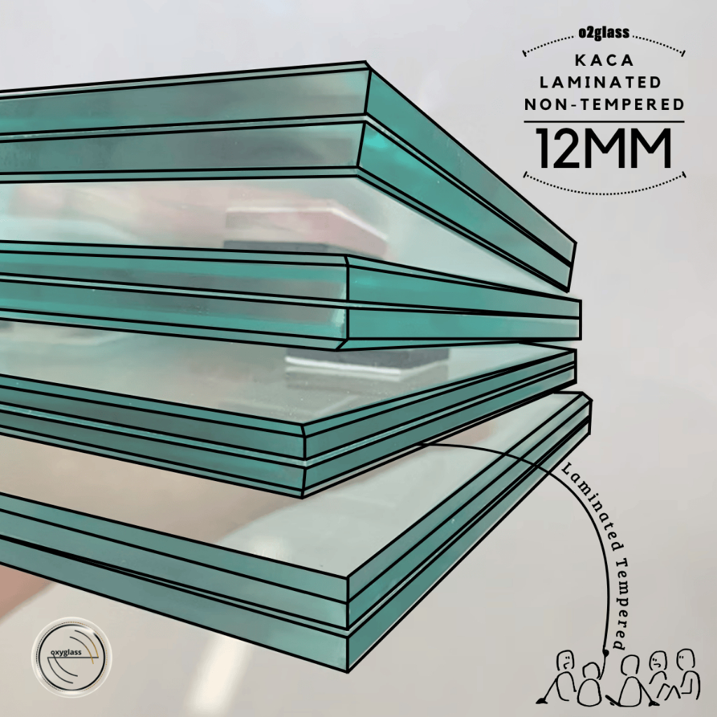 Kaca Laminated Non Tempered 3 Lapis Ketebalan 12mm + 12mm + 12mm