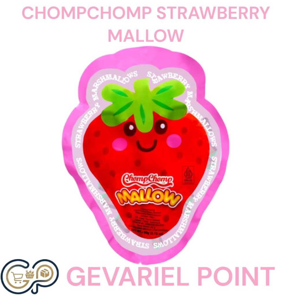 ChompChomp Mallow Marshmallow 50g Strawberry Flower Burger - Ecer & Grosir