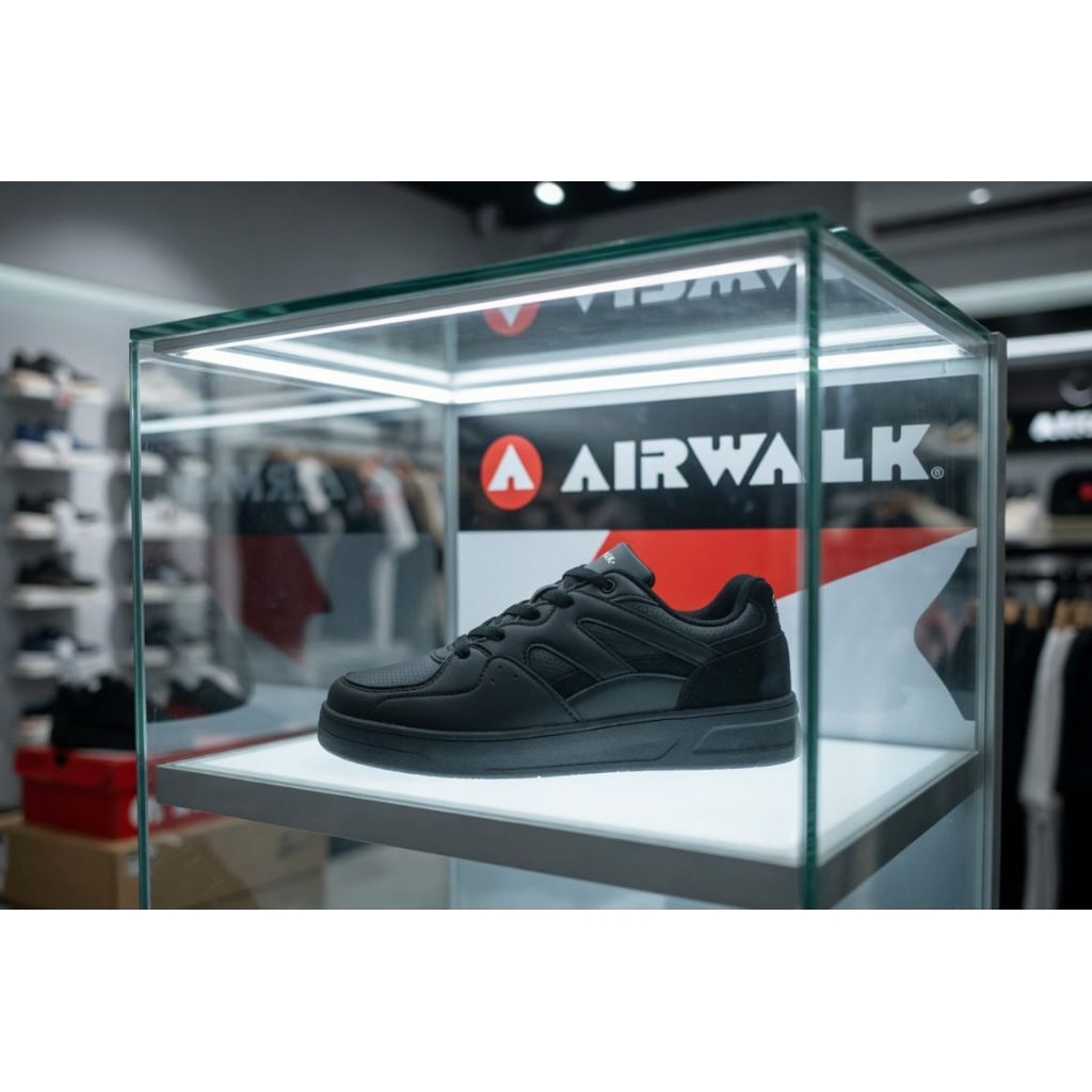 sepatu sekolah airwalk hitam polos ori