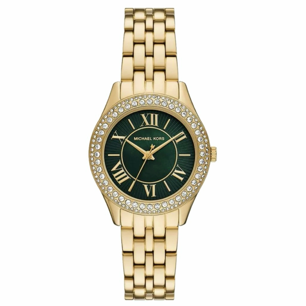 [RARE] Jam Tangan MKO Mini Harlowe Green Emerald Stainless gold