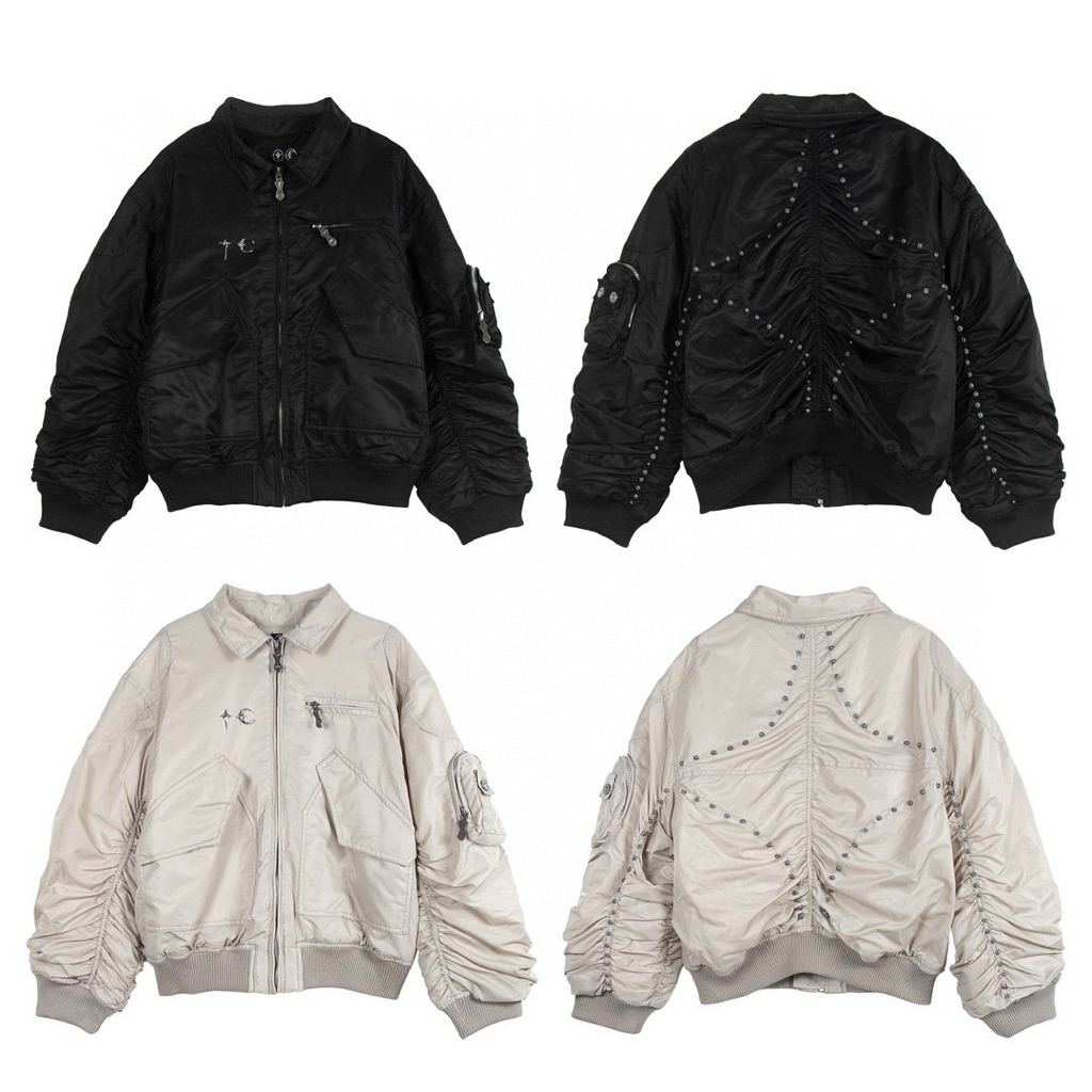 Thug Club Studded Bomber Flight Jacket