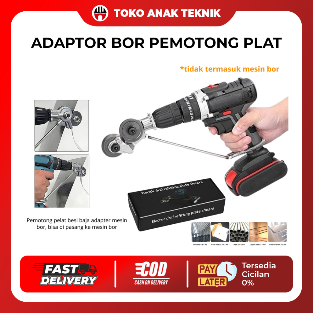 Adaptor Mesin Bor Alat Potong Gunting Plat Besi Pelat Seng