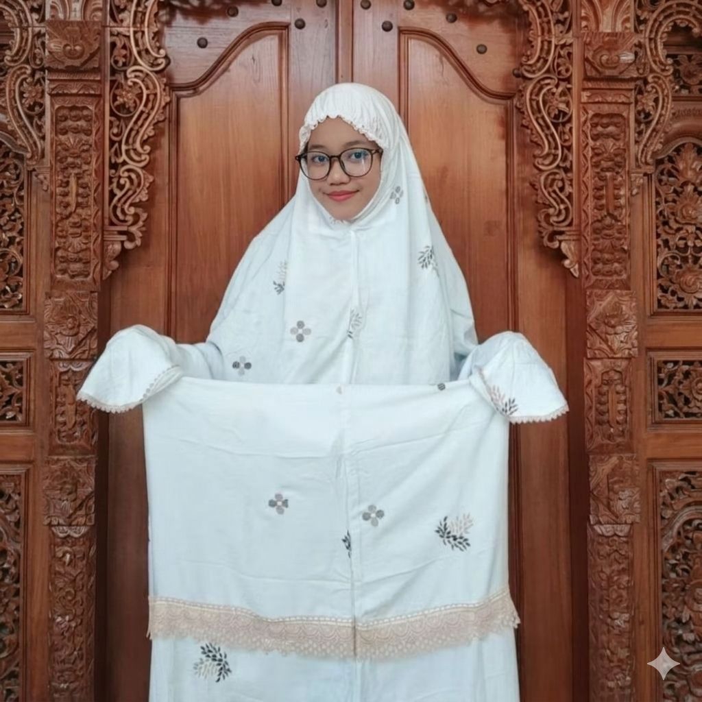 MUKENA DEWASA TERUSAN RAYON PREMIUM BORDIR TILE/MUKENA RAYON DAHI KERUT/Mukena lajuran terusan rayon