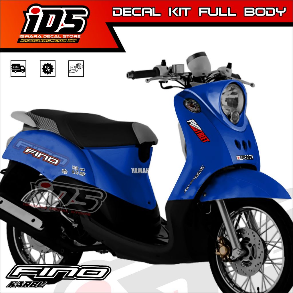 Decal Stiker Fino Karbu Full Body Stiker Motor Yamaha Fino Karbu 2012 Lama Polos