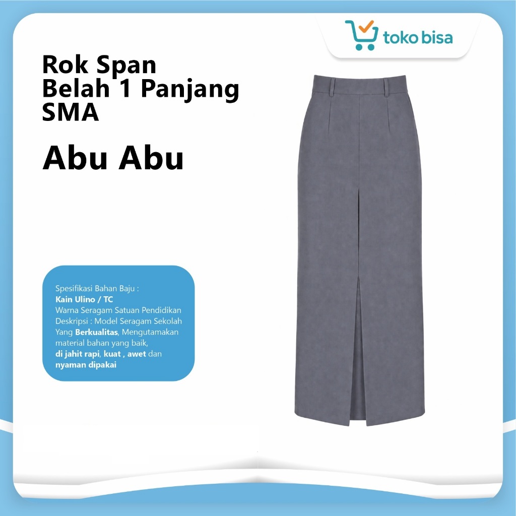 ROK SPAN BELAH 1 SEKOLAH SMP-SMA / ROK SPAN PANJANG KAIN TWIST LICIN LEMBUT MENGKILAP / ROK SPAN KUL