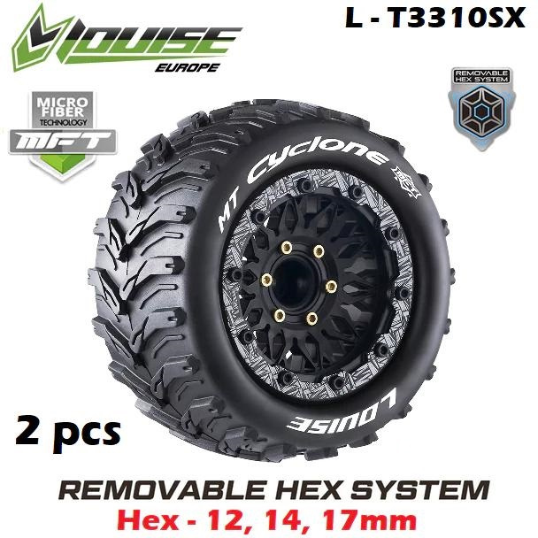Louise MFT MT-CYCLONE 1/10 Monster Truck Tire Removable Offset HEX 12mm 14mm 17mm Mounted Ban RC