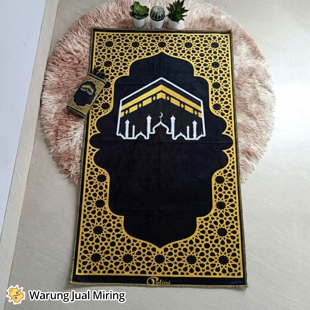 Sajadah Travel Saku Bilal Souvenir Traveling Kantong Mini Pouch Poch Dompet Serut Retsleting Sleting