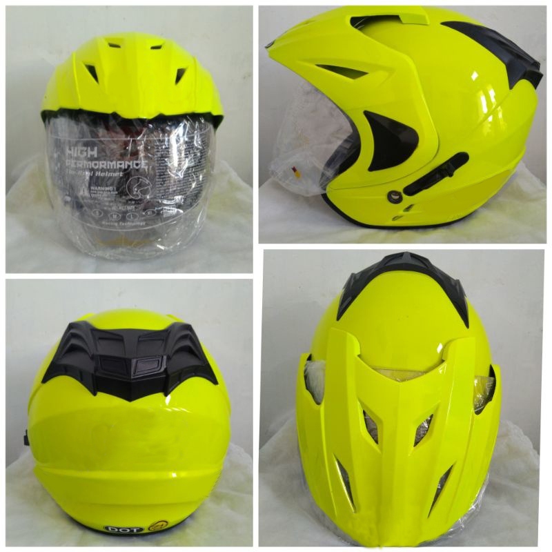 HELM  TYPE T1 WARNA HIJAU STABILO DOUBLE VISOR GOOD QUALITY