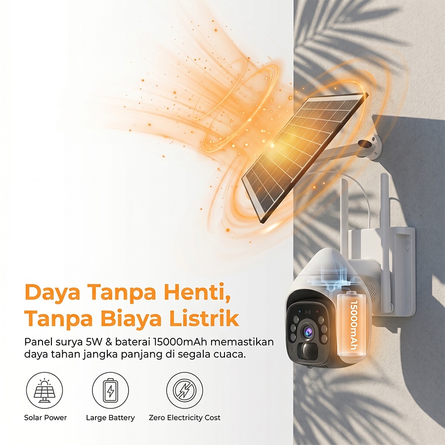 SQ6 4G Solar Cctv Outdoor Tahan Air Cctv Kebun 4MP HD PTZ CCTV 16000mAh Battery Cctv Tersembunyi