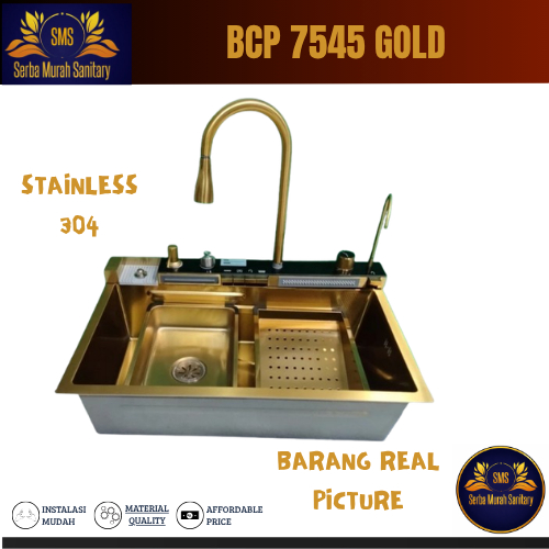 KITCHEN SINK 7545 GOLD PIANO STAINLESS/KITCHEN SINK LUXURY GOLD MODERN SINK HQ