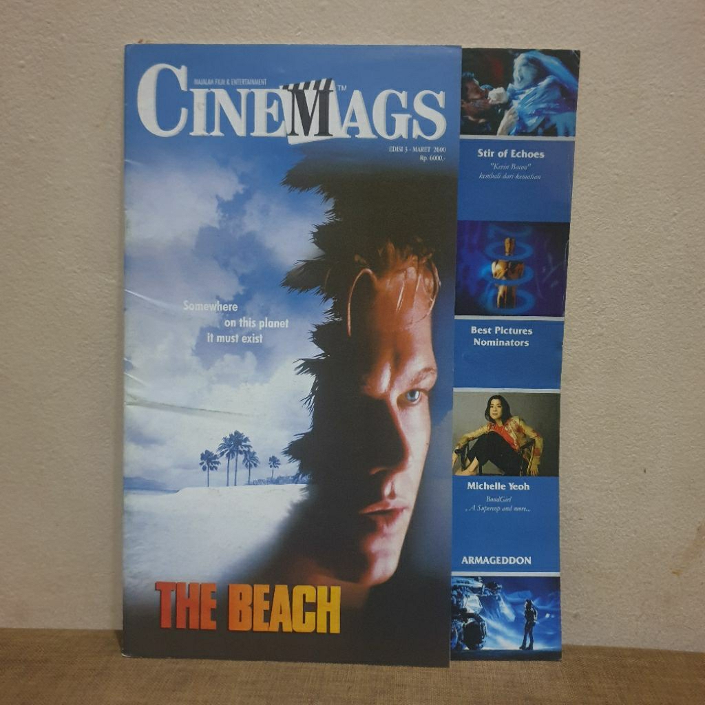 Majalah Film Vintage Cinemags Edisi Ketiga cover The Beach + BONUS POSTER