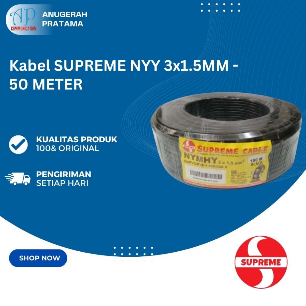 KABEL SUPREME NYY 3x1.5 - 50 METER