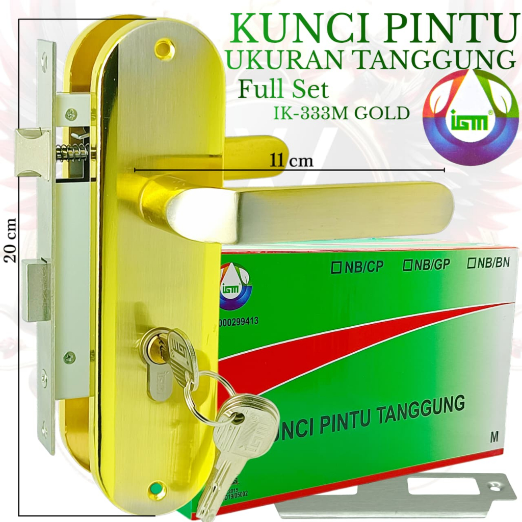 Kunci Pintu Tanggung / Kunci Pintu Full Set, Kunci Pintu IGM IK-333M GP/GOLD