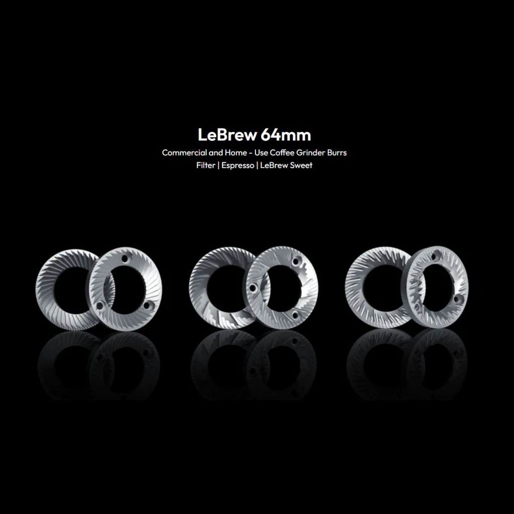 LeBrew HyperBurrs 64mm Flat Burr Coffee Grinder Kopi TiAlN Coating Steel Espresso Sweet Filter Kompa