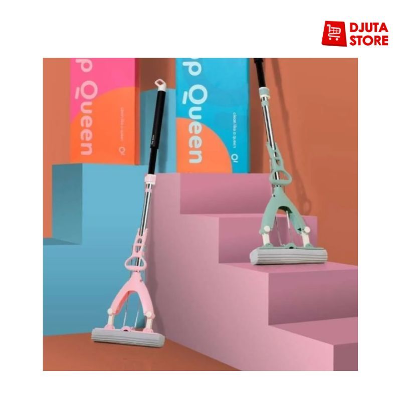 MopQueen Mop Queen PINK / HIJAU Pel Lantai Sponge Chamois
