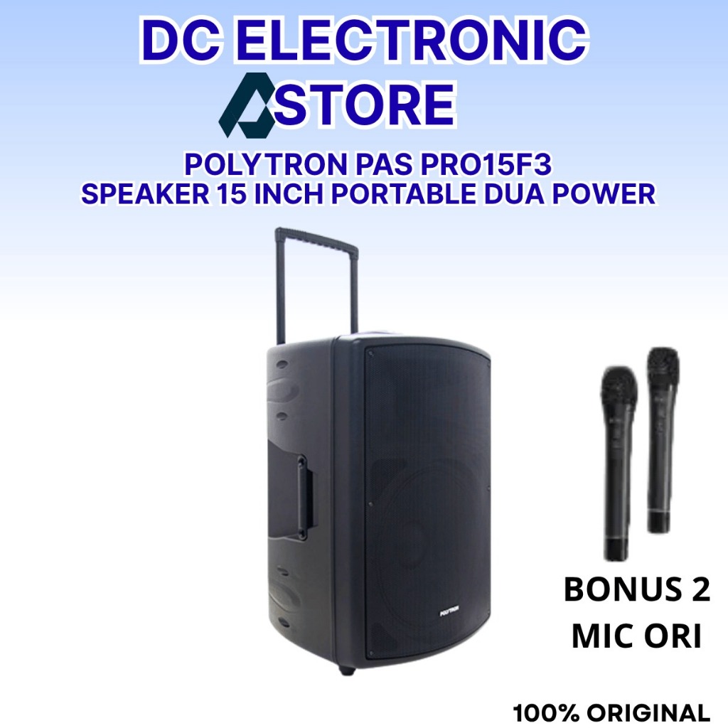 POLYTRON PAS PRO15F3 Speaker Aktif 15 Inch Super Bass Speaker Bluetooth Karaoke PAS PRO 15F3