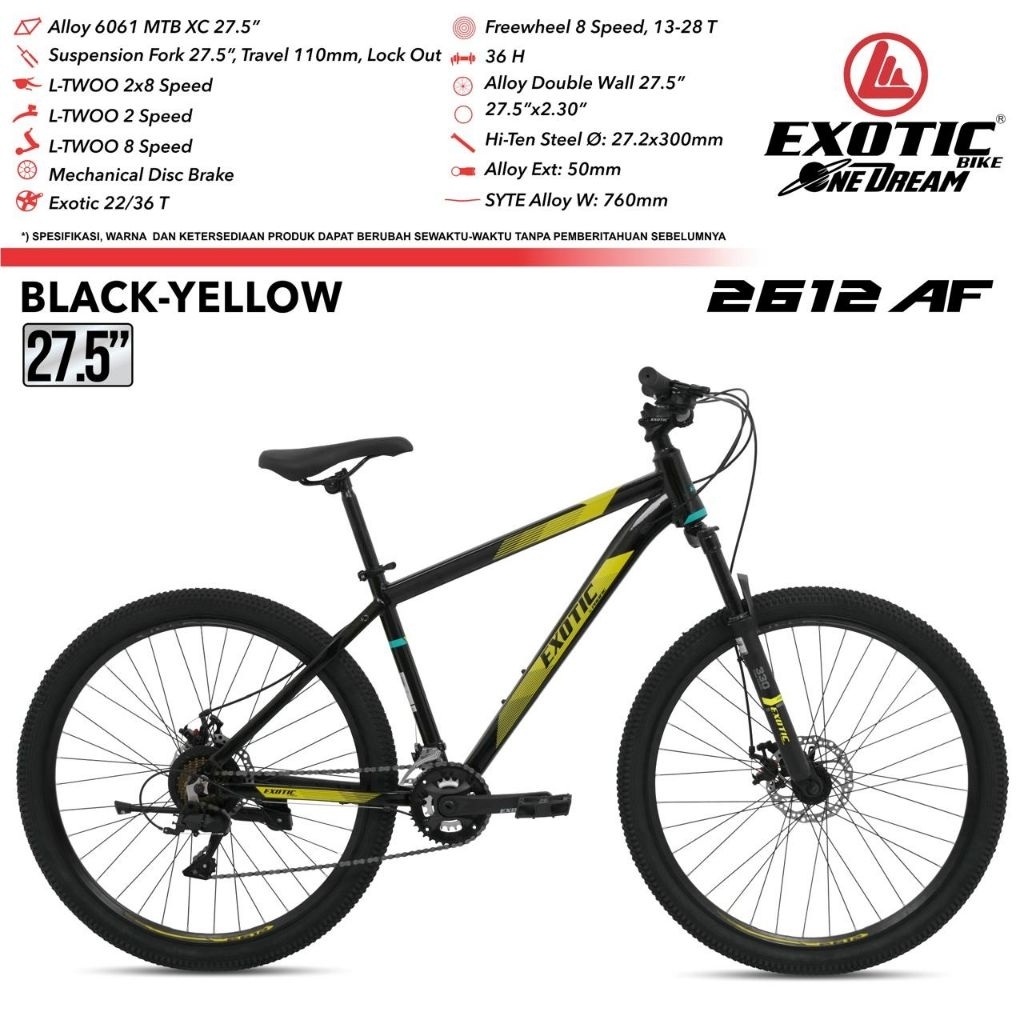 Sepeda MTB Exotic 2612 AF 27'5 inch Alloy