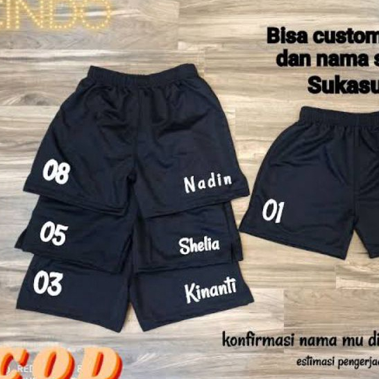 celana voli custum nama nomor/request nama/custum nama celana voli cewek cowok bahan loto premium