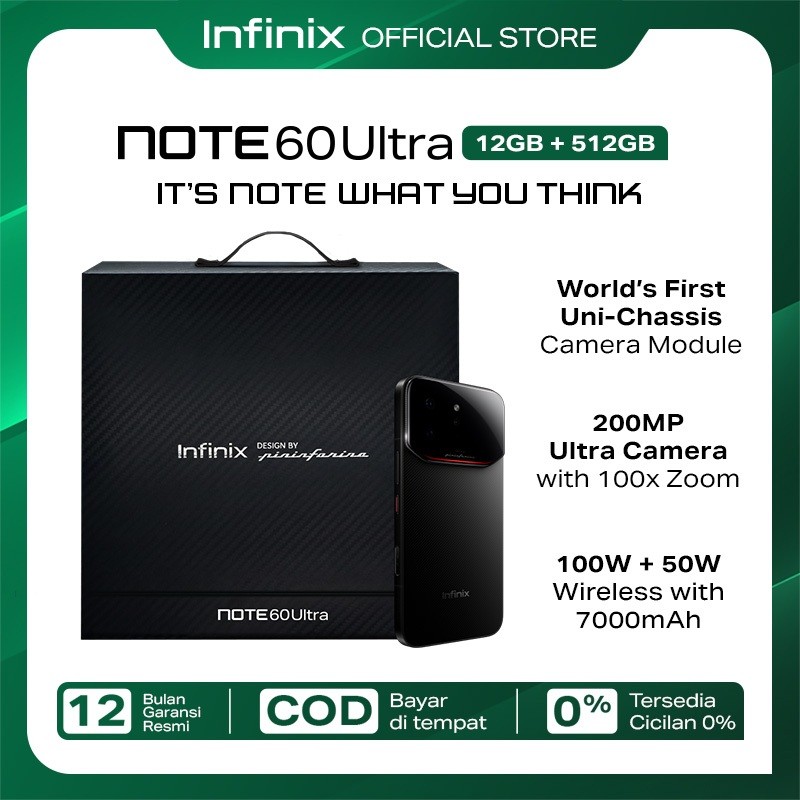 Infinix Note 60 Ultra 12/512GB - Up to 24GB Extended RAM - Mediatek Dimensity 8400 Ultimate - 6.78” 1.5K Amoled - 200MP - 7000 mAh - 100W Charging - NFC