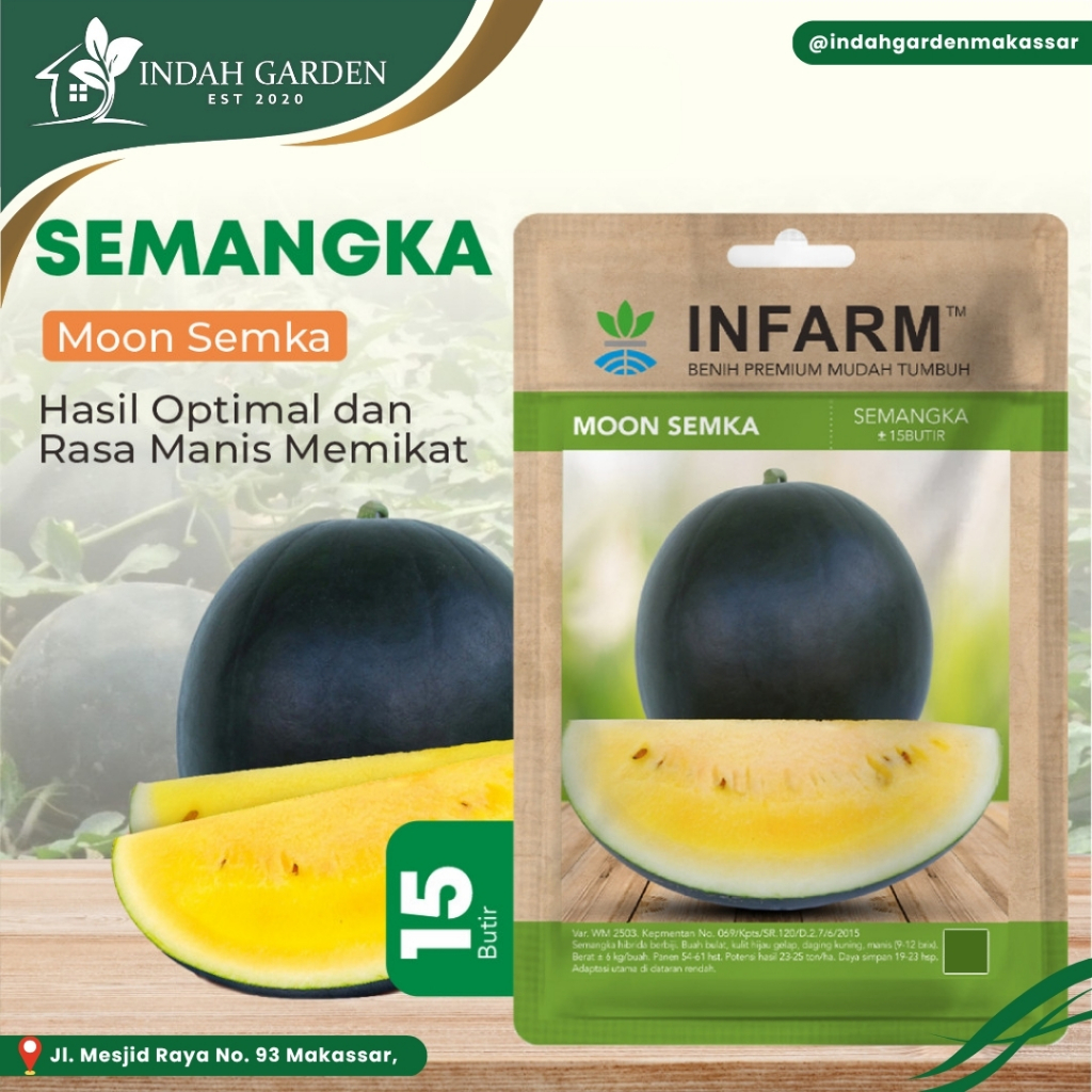 INFARM - Benih Semangka Kuning Moon Semka - Benih Semangka Unggul - Benih Semangka Kuning Besar Mani