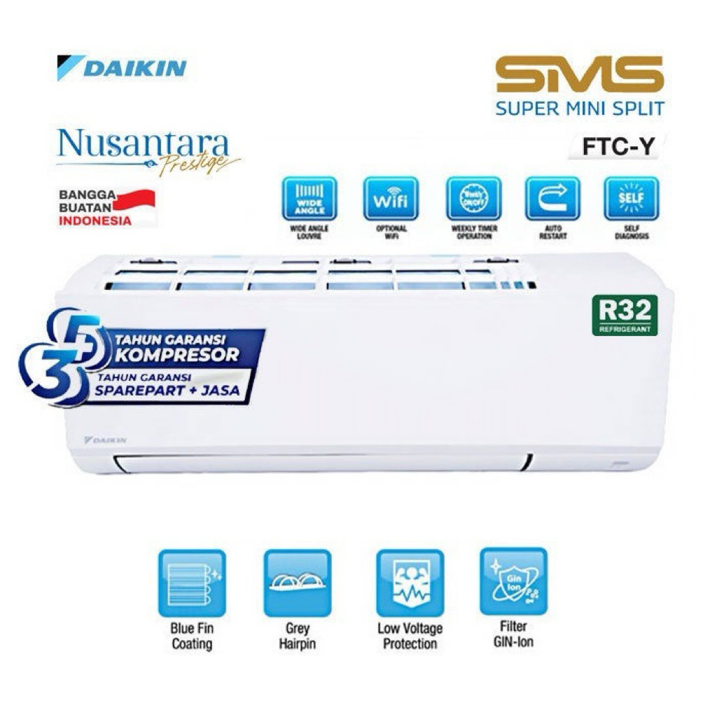 AC DAIKIN 1/2PK AC DAIKIN NUSANTARA 1/2 PK AC DAIKIN FTC15 GARANSI RESMI