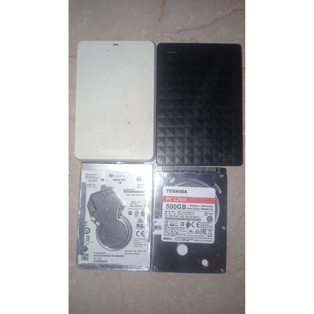 HDD eksternal dan laptop Seagate/Toshiba/WD 500Gb, 1 TB, 2TB kondisi normal