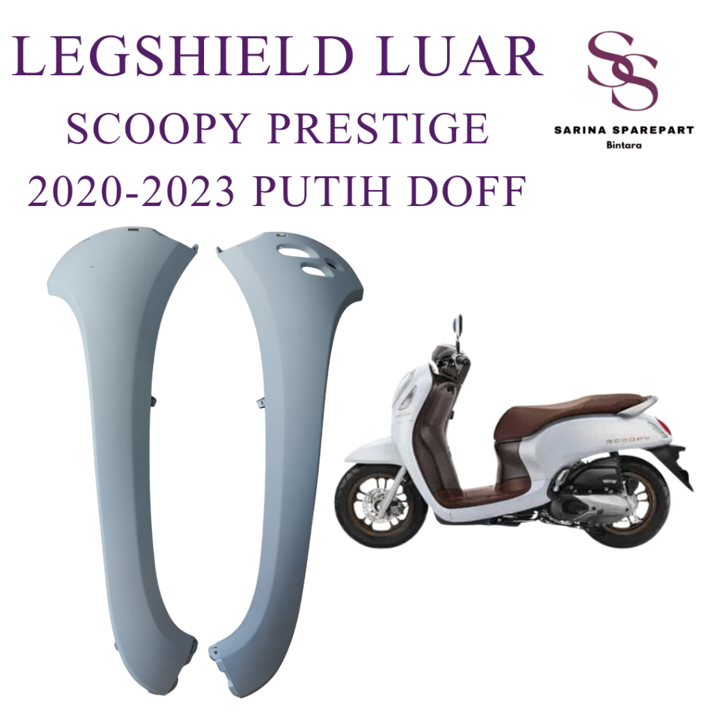 Legshield Luar Scoopy Prestige 2020-2023 Cover Sayap Depan Scoopy Prestige K2F PUTIH DOFFTenshi