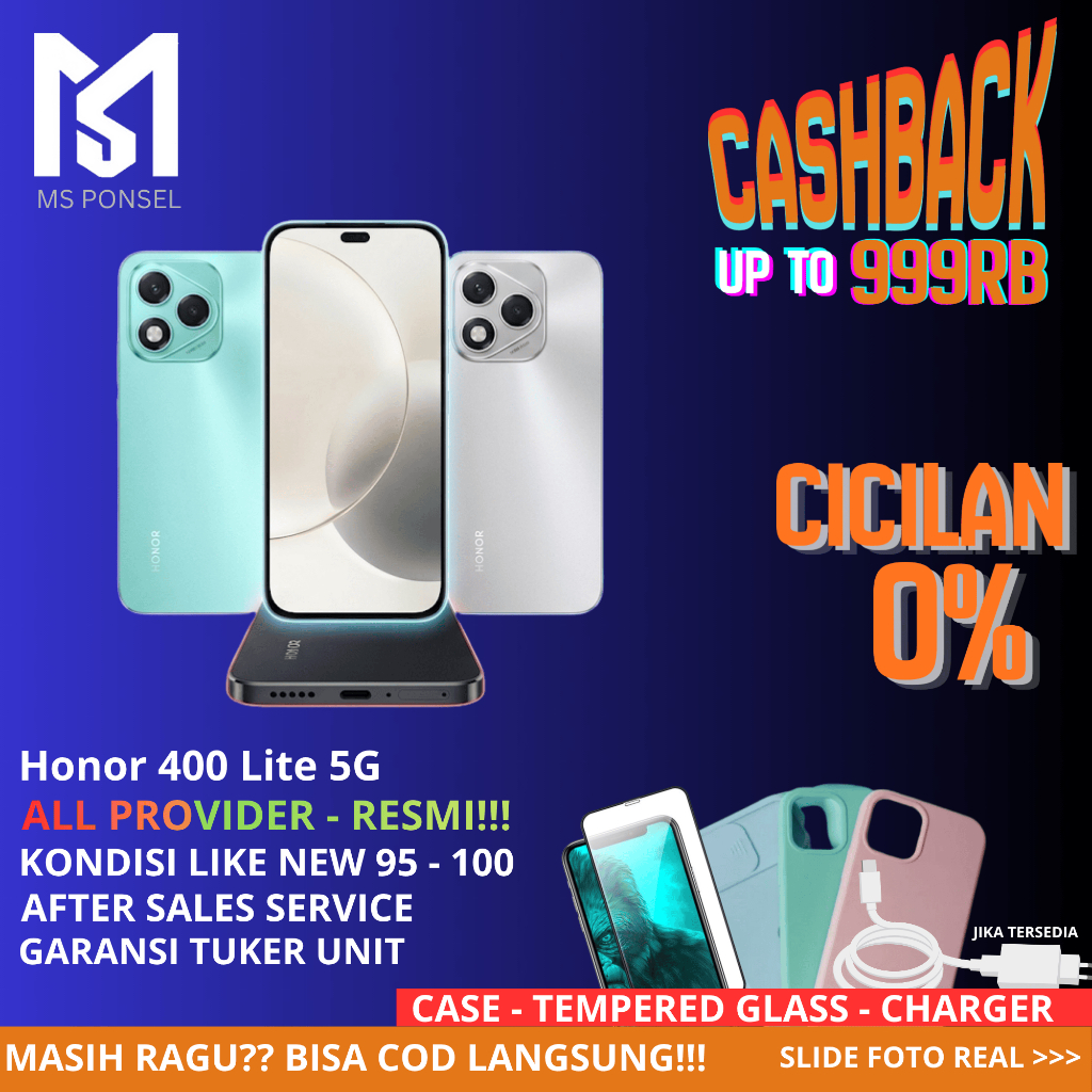 Honor 400 Lite 5G 8/256 | Second Resmi Indonesia Mulus