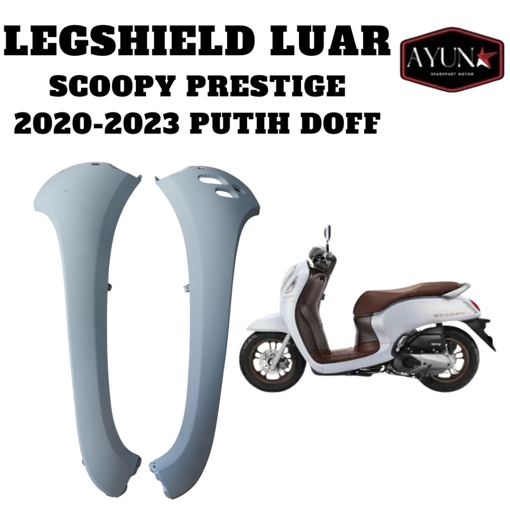 Legshield Luar Scoopy Prestige 2020-2023 Cover Sayap Depan Scoopy Prestige K2F PUTIH DOFFTenshi