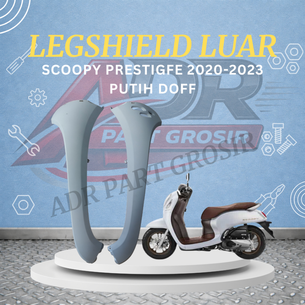 Legshield Luar Scoopy Prestige 2020-2023 Cover Sayap Depan Scoopy Prestige K2F PUTIH DOFFTenshi