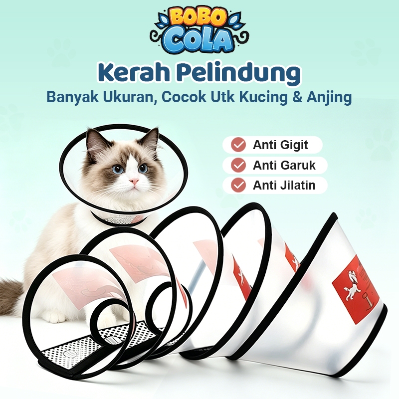 Collar Kucing Leher Kucing Anti Jilat Corong Kucing Collar Anjing Jumbo Pet Collar Neck Accessories