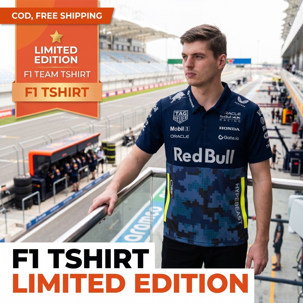 Tshirt Redbull X Hypebeast F1 Hitam 2025 Driver Shirt Formula 1